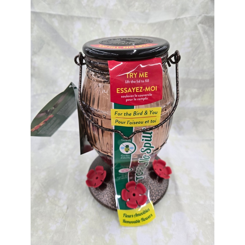 Feeder Hummingbird Glass Lavender Floral