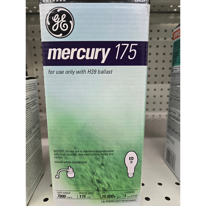 GE 175W Clear Mercury Bulb