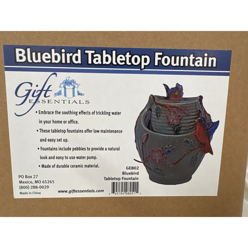 Bluebird Ceramic Fountain