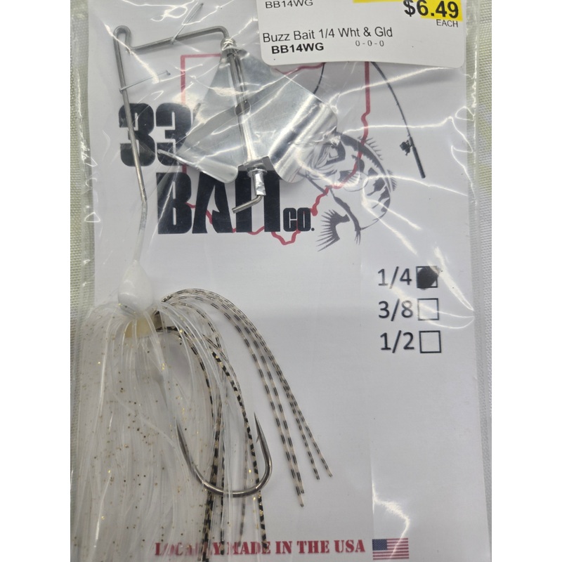 Buzz Bait 1/4 oz White and Gold