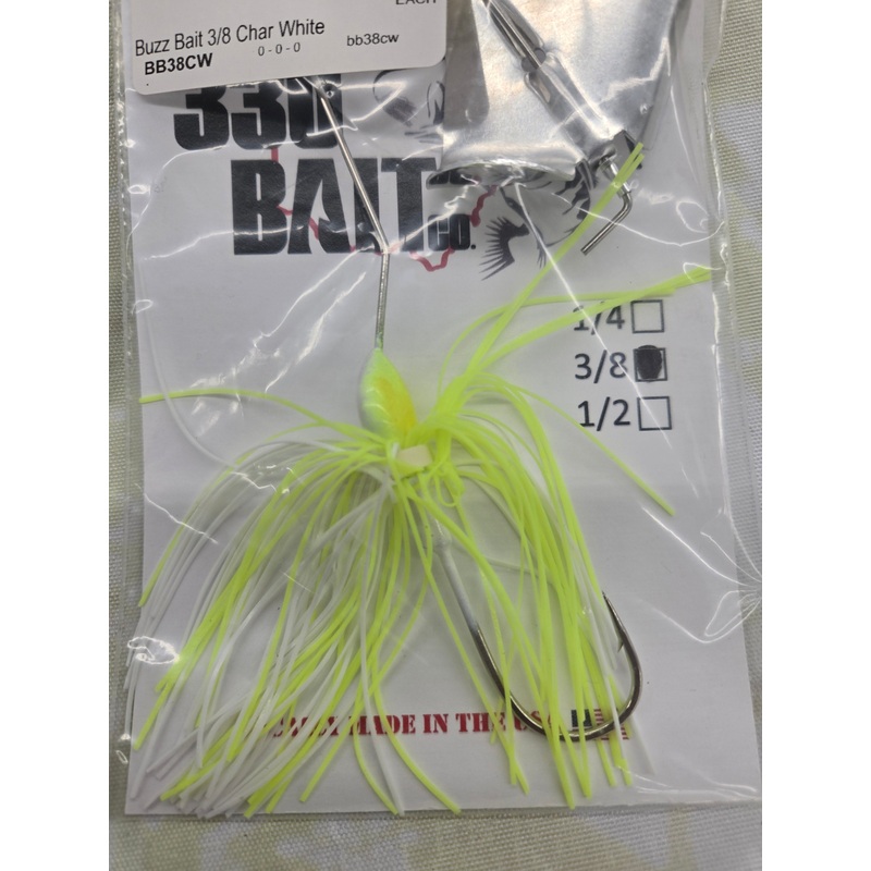 Buzz Bait 3/8 oz, Charcoal White