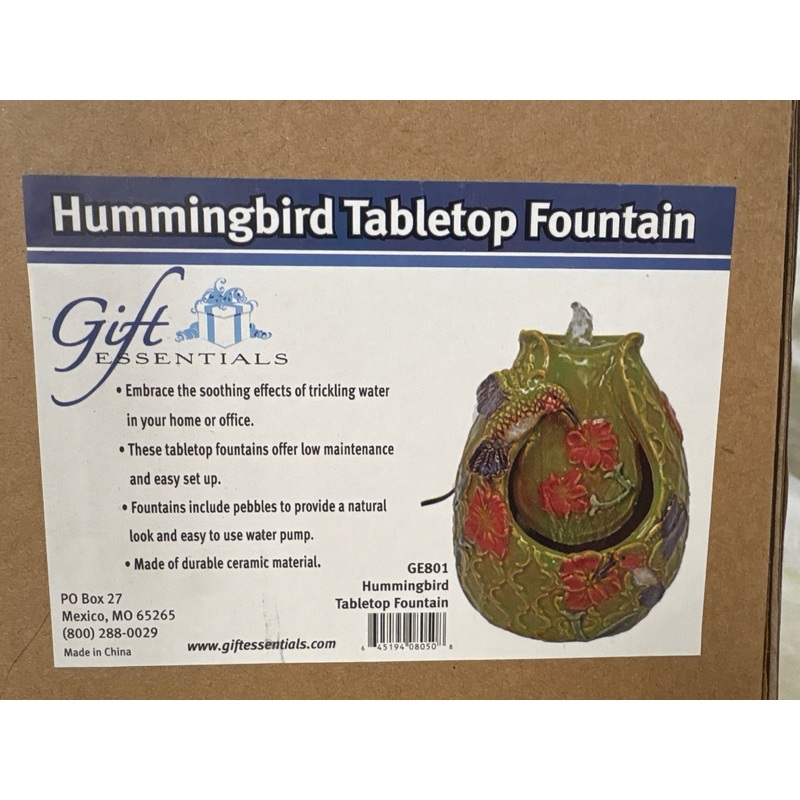Hummingbird Fountain Ceramic