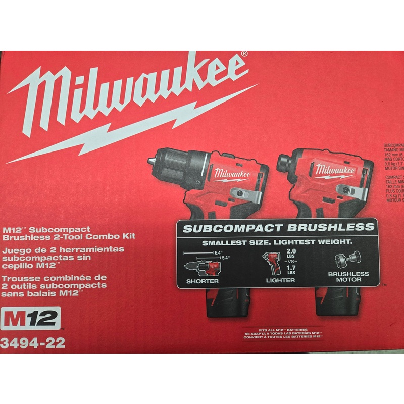 Milwaukee 2-Tool Combo Kit Subcompact Hand Power Tools