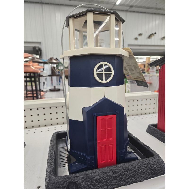 Navy Lighthouse Bird Feeder