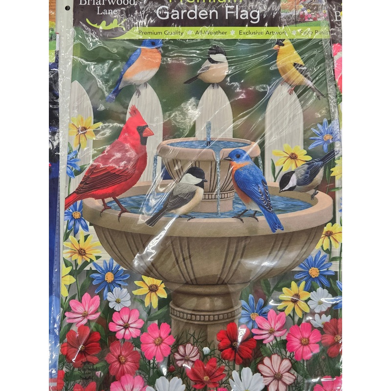 Birdbath Garden Flag for Wild Birds