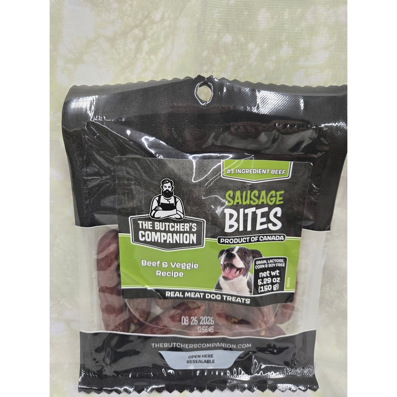 Butch Sausage Bites for Dogs – Beef & Veggie Flavor