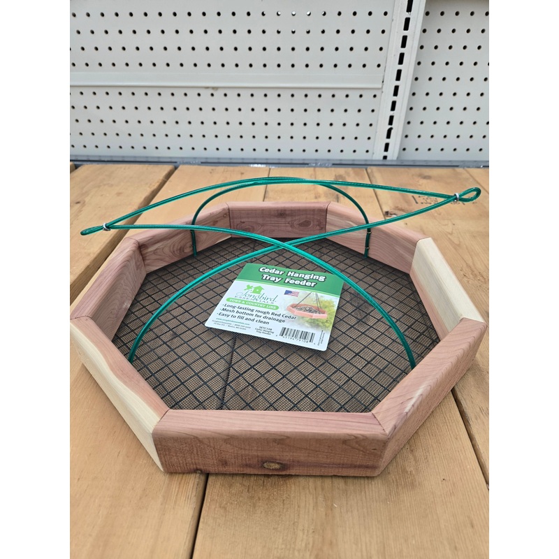 Cedar Hanging Tray Bird Feeder
