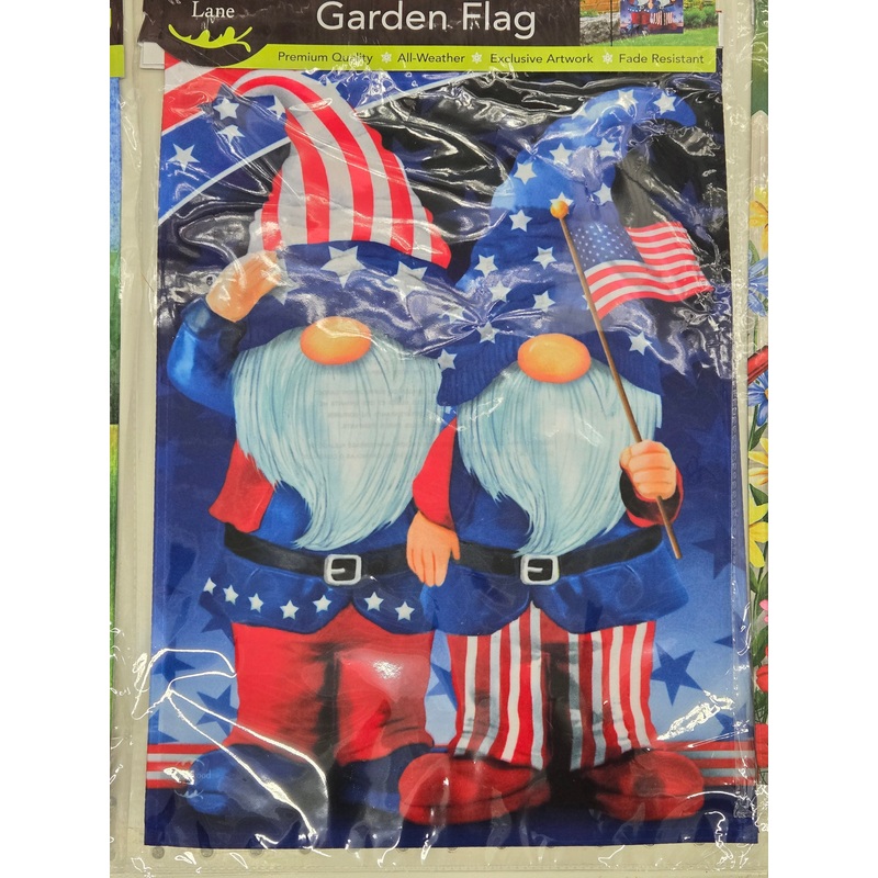 Patriotic Gnome Garden Flag