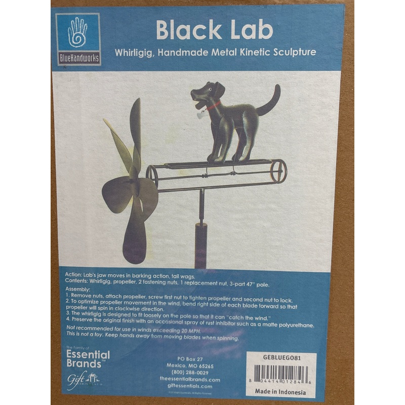 Black Lab Whirligig Garden Decor
