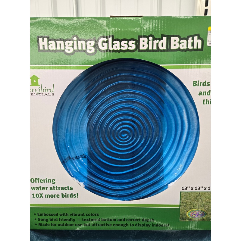 Blue Swirls Bird Bath for Wild Birds