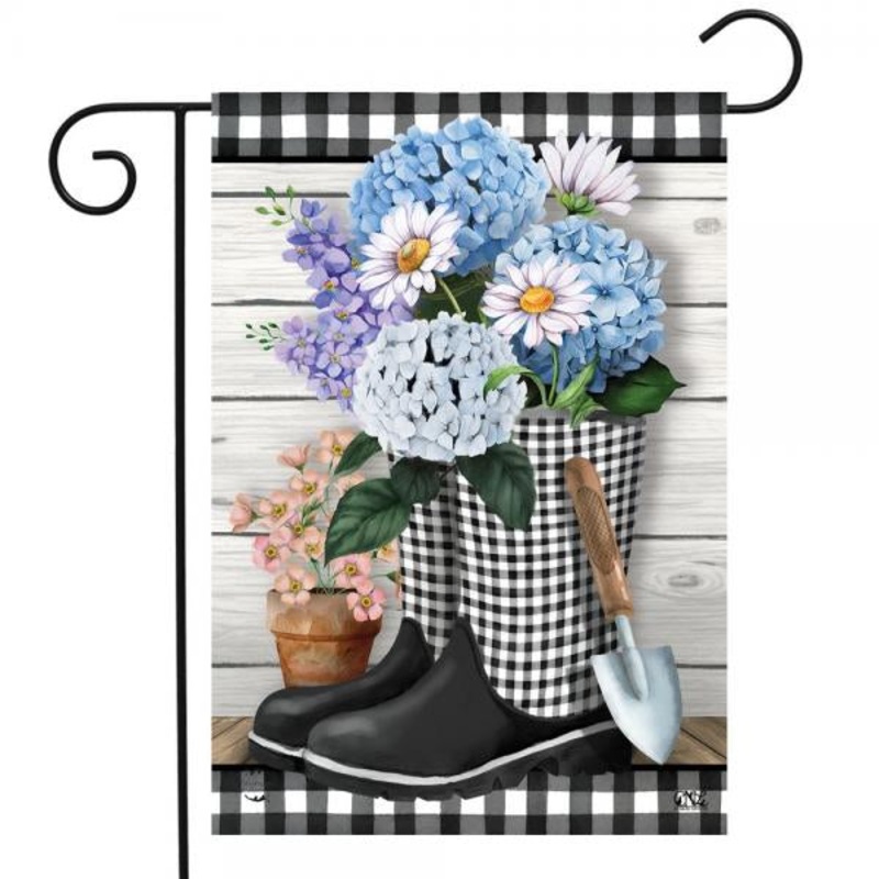 Checker Garden Boot with Flag