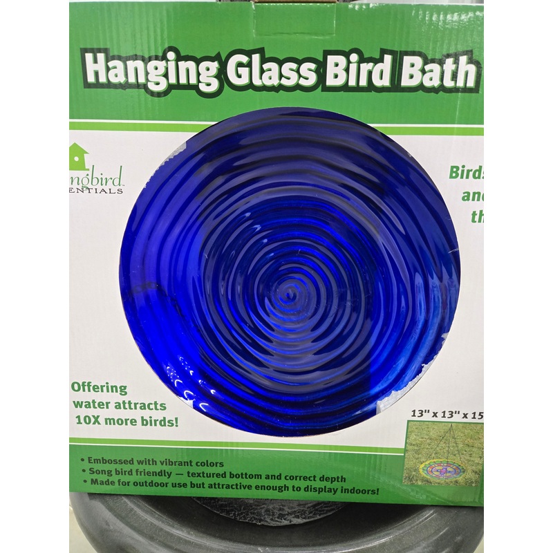 Cobalt Swirl Bird Bath
