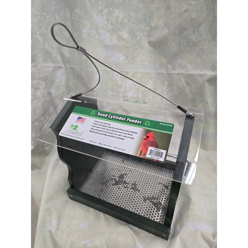 Hunt Green Cylinder Feeder for Wild Birds