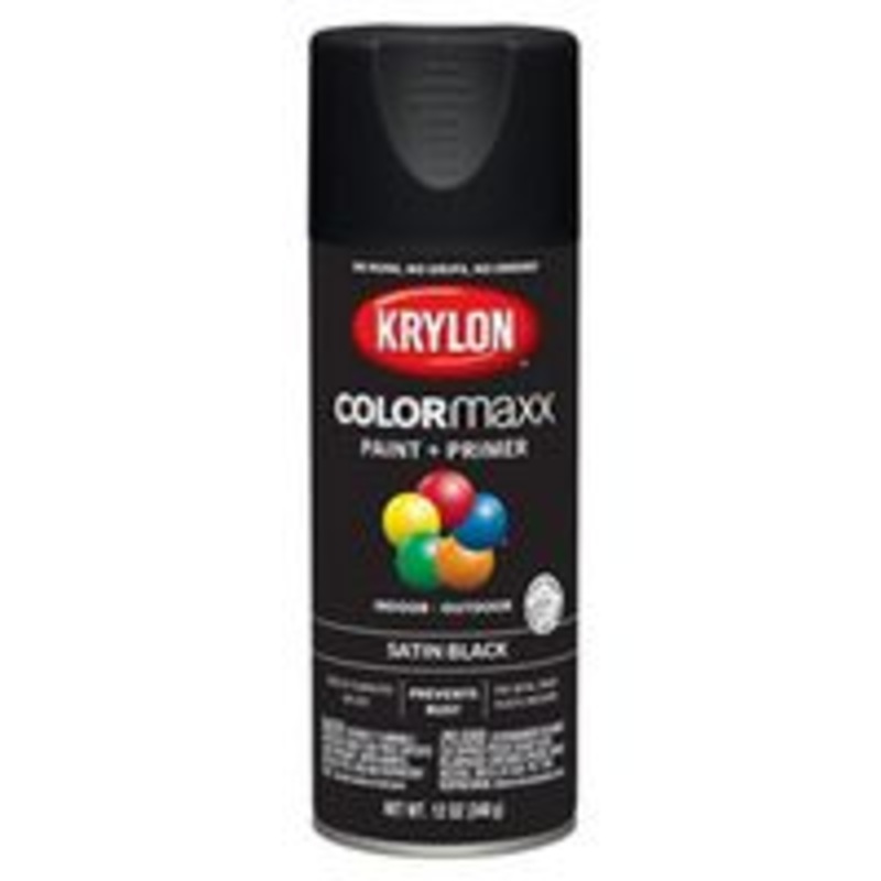 Paint Spray Satin Black 12 oz